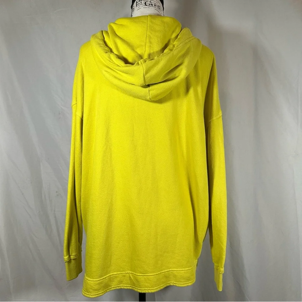 AERIE‎ Beach Weekend Oversized Hoodie Size X-Small Yellow Lime Green 100% Cotton - Picture 3 of 7